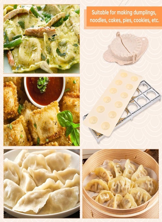 Trasylph 5 Pieces Ravioli Mold Set,Includes 12 Holes Ravioli Maker Press, Wood Rolling Pin,Dumpling Press Mold, Filling Spoon,Ravioli Cutter,for Ravioli Press Mold Pasta Making Tools - Image 5