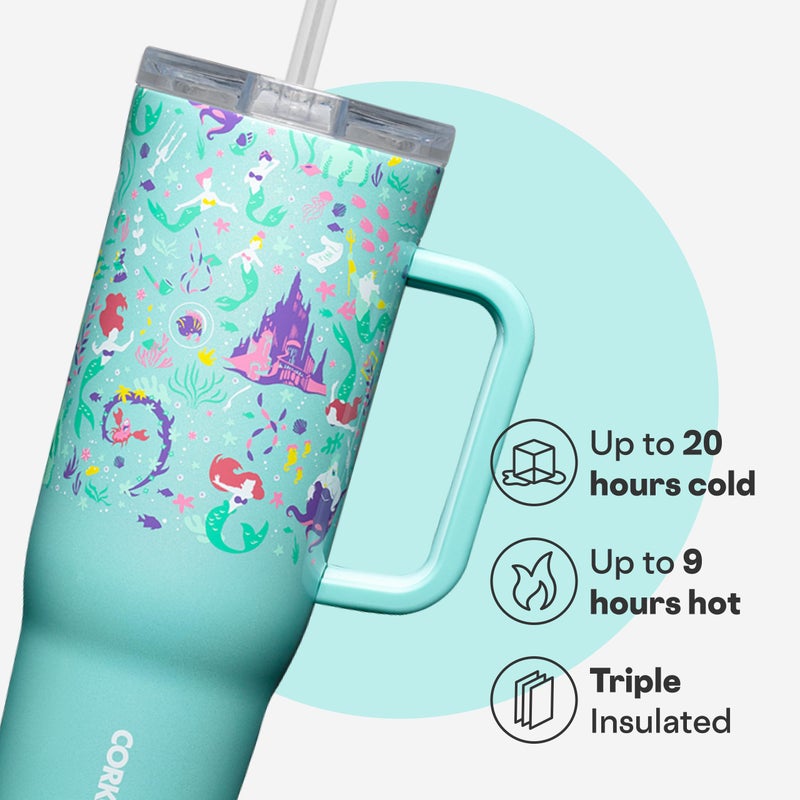 Corkcicle Cruiser Insulated Tumbler with Handle & Straw - Keeps Drinks Ice Cold - Triple-Insulated - Leakproof Travel Mug - BPA-Free - Summer Drinkware Gift - 40 oz, Princess Belle - Image 3