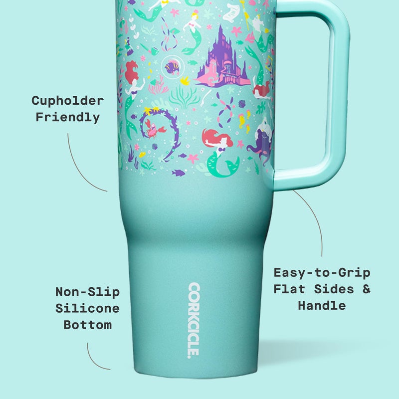 Corkcicle Cruiser Insulated Tumbler with Handle & Straw - Keeps Drinks Ice Cold - Triple-Insulated - Leakproof Travel Mug - BPA-Free - Summer Drinkware Gift - 40 oz, Princess Belle - Image 4