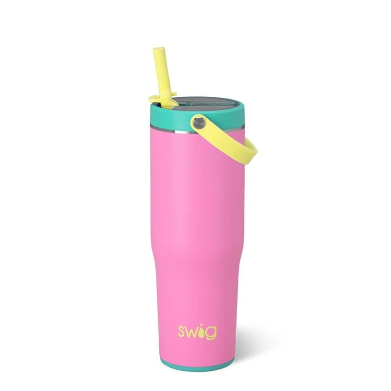 Swig Life 30oz Leak Proof ToGo Tumbler 30oz Leak Proof Water Bottle with Handle and Straw Large Insulated Tumblers Cup Holder Friendly Travel Mug Reusable Leakproof Water Bottle Fruit Punch - Image 2