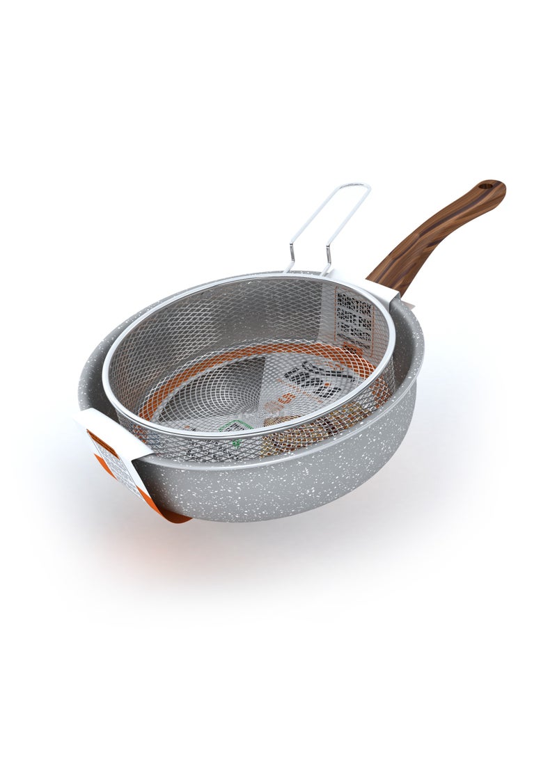 Lapis لابيس سوتيز جرانيت مقاس 24 سم رصاصي بمصفاة استانلس - Image 1