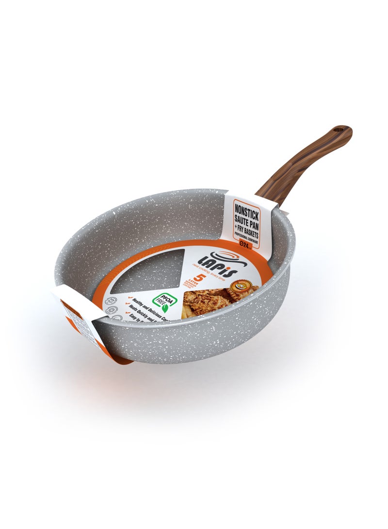 Lapis لابيس سوتيز جرانيت مقاس 24 سم رصاصي بمصفاة استانلس - Image 2