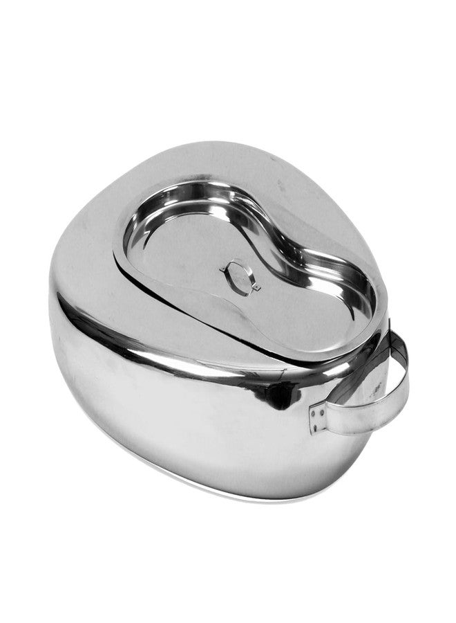 OTICA Bed Pan For Men & Women Unisex Reusable Stainless Steel Bed Pan with Lid - Image 4