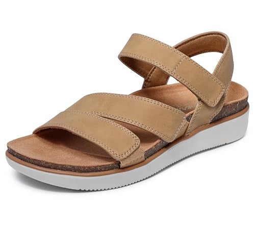 Skechers Women's LIFTED COMFORT flatform sandal, Chestnut 5 M - Image 1