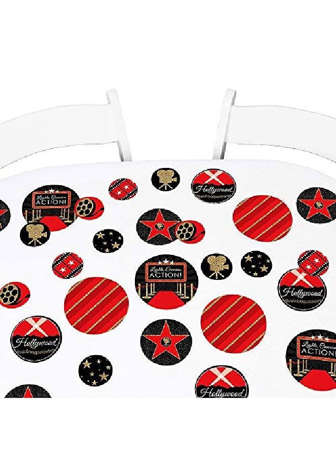 Big Dot of Happiness Red Carpet Hollywood Movie Night Party Giant Circle Confetti Party Decorations Large Confetti 27 Count  - Image 1