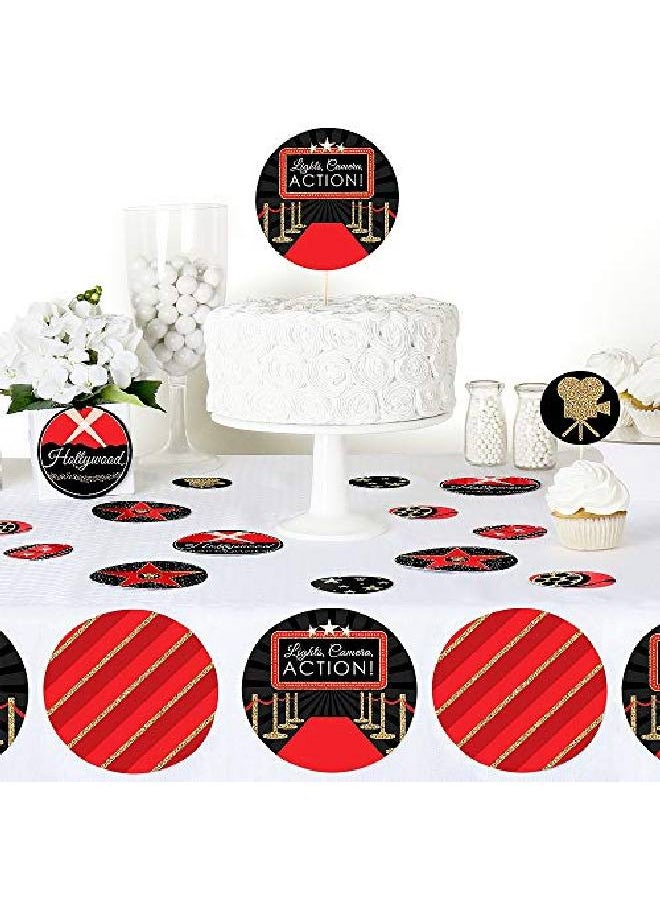 Big Dot of Happiness Red Carpet Hollywood Movie Night Party Giant Circle Confetti Party Decorations Large Confetti 27 Count  - Image 4