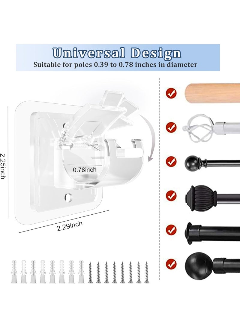 Sunspire 8PCS No Drill Curtain Rod Bracket No Drill Self Adhesive Curtain Rod Bracket Hook, Nailless Curtain Rod Hook, Convenient Crossbar Hitch Holder, Suitable for Bathroom Kitchen, Family Bathroom and Hotel Use - Image 3