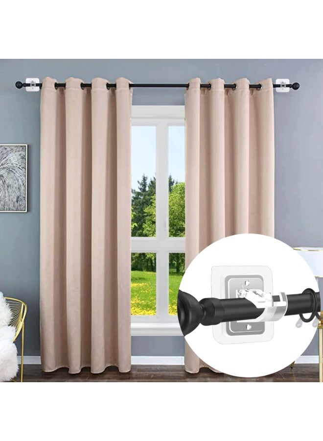 Sunspire 8PCS No Drill Curtain Rod Bracket No Drill Self Adhesive Curtain Rod Bracket Hook, Nailless Curtain Rod Hook, Convenient Crossbar Hitch Holder, Suitable for Bathroom Kitchen, Family Bathroom and Hotel Use - Image 2