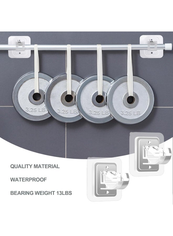 Sunspire 8PCS No Drill Curtain Rod Bracket No Drill Self Adhesive Curtain Rod Bracket Hook, Nailless Curtain Rod Hook, Convenient Crossbar Hitch Holder, Suitable for Bathroom Kitchen, Family Bathroom and Hotel Use - Image 4