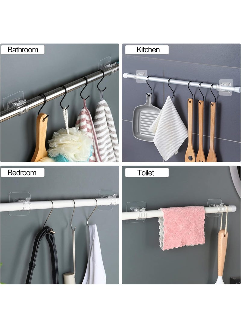 Sunspire 8PCS No Drill Curtain Rod Bracket No Drill Self Adhesive Curtain Rod Bracket Hook, Nailless Curtain Rod Hook, Convenient Crossbar Hitch Holder, Suitable for Bathroom Kitchen, Family Bathroom and Hotel Use - Image 5