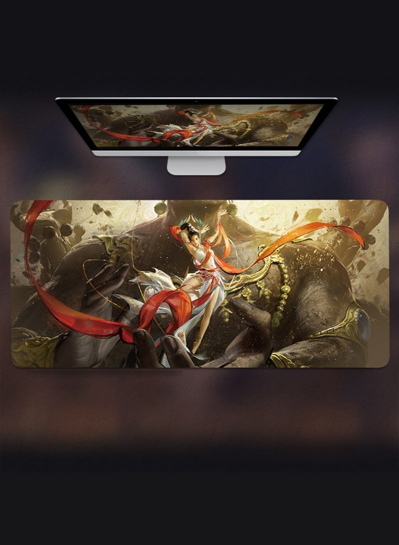 IINE Naraka:Bladepoint Mouse Pad 800MM*300MM*4MM Full Desk  LOL Jinx Mousepad Extended Large Non-Slip Rubber Base Waterproof Big Keyboard Mat with Stitched Edges for Gaming and Office - Image 1
