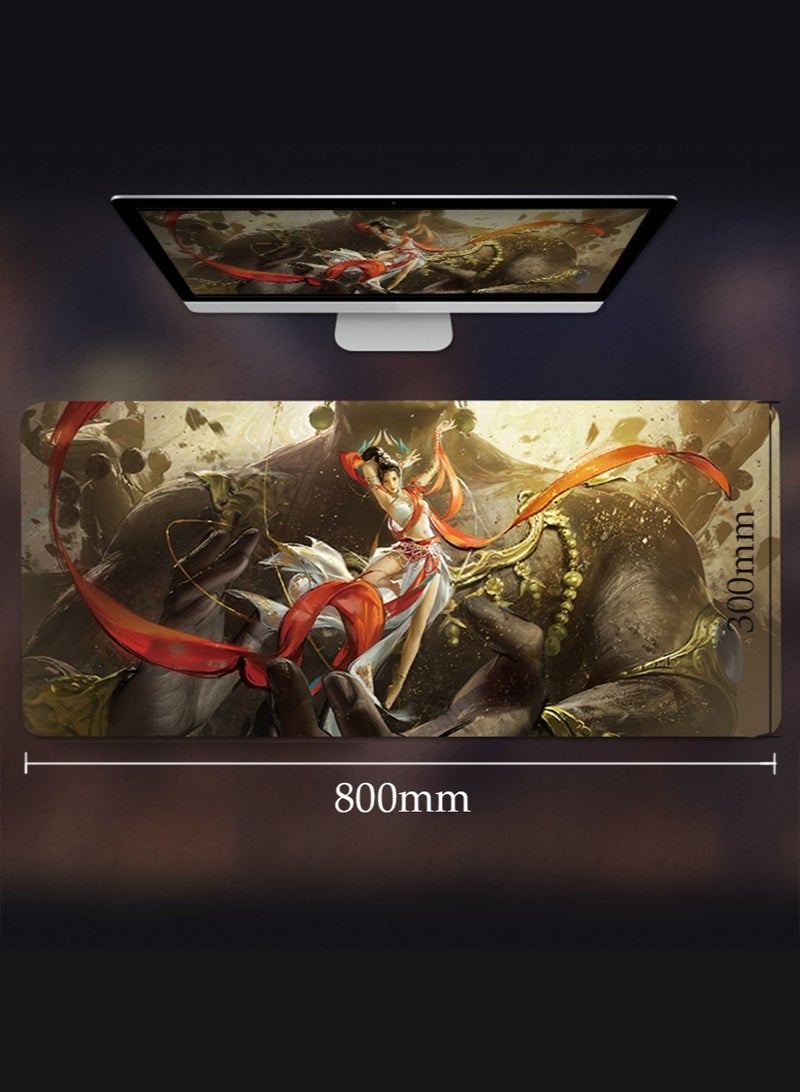 IINE Naraka:Bladepoint Mouse Pad 800MM*300MM*4MM Full Desk  LOL Jinx Mousepad Extended Large Non-Slip Rubber Base Waterproof Big Keyboard Mat with Stitched Edges for Gaming and Office - Image 2