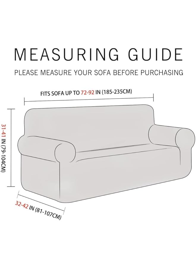 The Bros High Stretch Sofa Cover Soft Brushed Fabric Couch Cover Exquisitely Full Coverage Furniture Protector Slipcover Fits on Standard and Recliner Sofa (Grey, 3 Seater 185-235cm) - Image 2