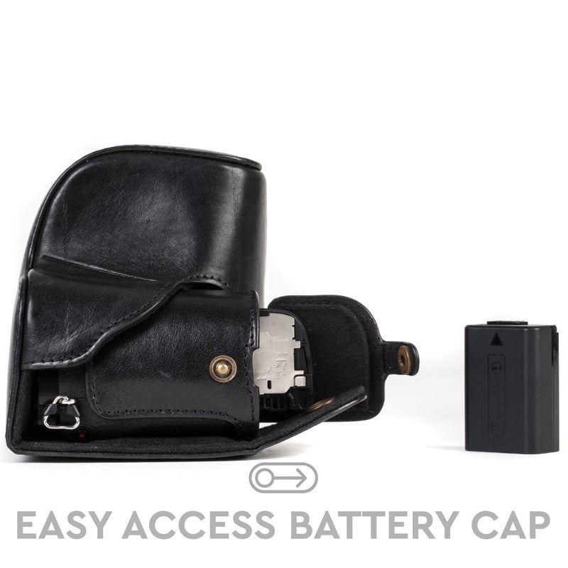 MegaGear Ever Ready Genuine Leather Camera Case and Bag for Sony Alpha A6300, A6000 (16-50 mm) (Black) - Image 5