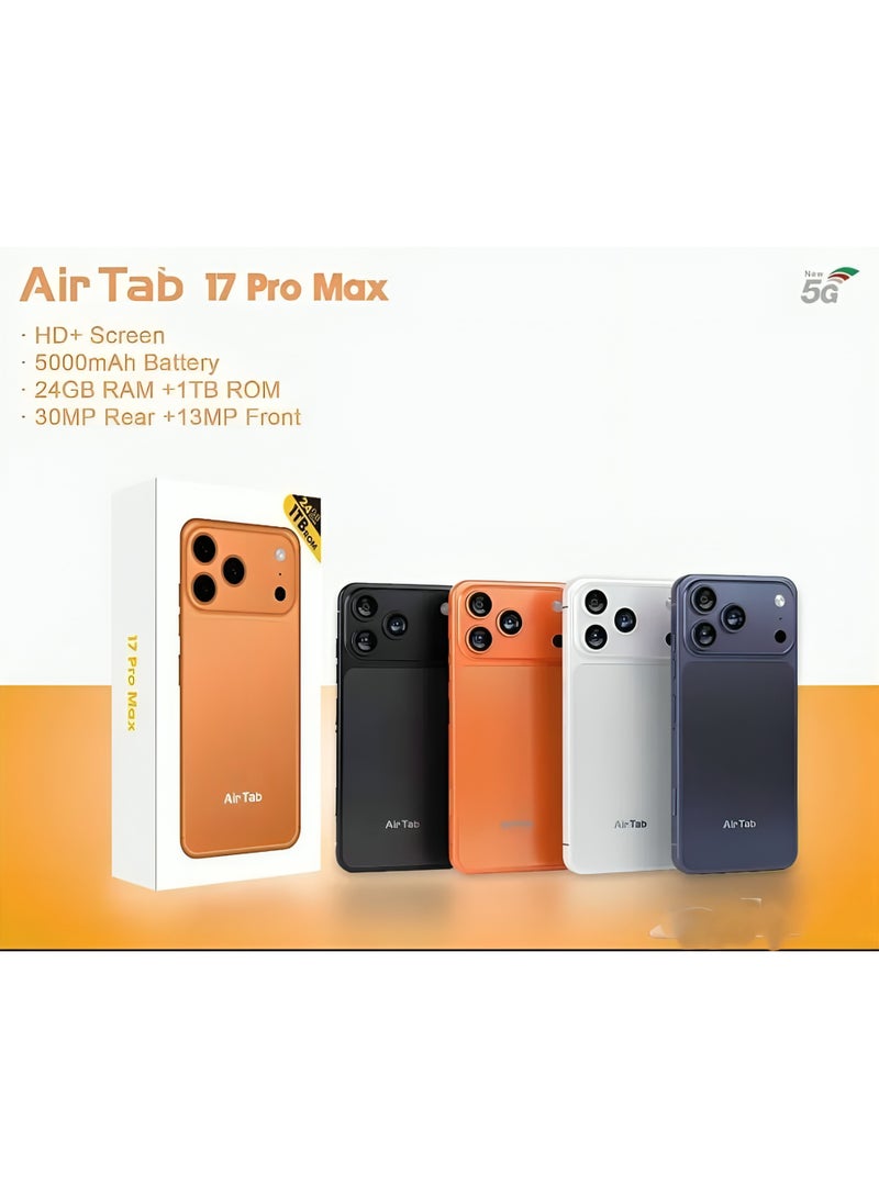 AIR TAB AirTab 17 Pro Max mobile phone from AirTab, 1TB internal storage, 24GB RAM, orange color, similar to iPhone 17 Pro Max - Image 3