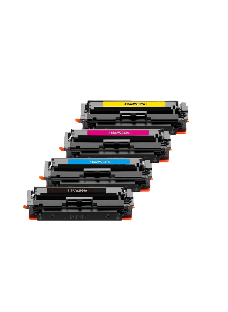 استبدال خرطوشة الحبر المتوافقة لـ HP 415A مع رقاقة 4- 415A أسود W2030A 415A سيان W2031A 415A أصفر W2032A 415A ماجنتا W2033A مجموعة لـ HP Color LaserJet Pro M454 MFP M479 (4 حزمة) - Image 1