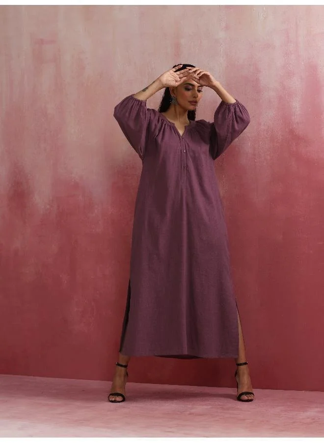 ترو برونز trueBrowns Light Purple Cotton Dobby Dress