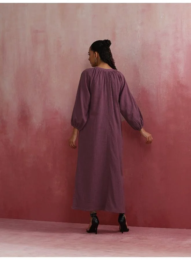 ترو برونز trueBrowns Light Purple Cotton Dobby Dress
