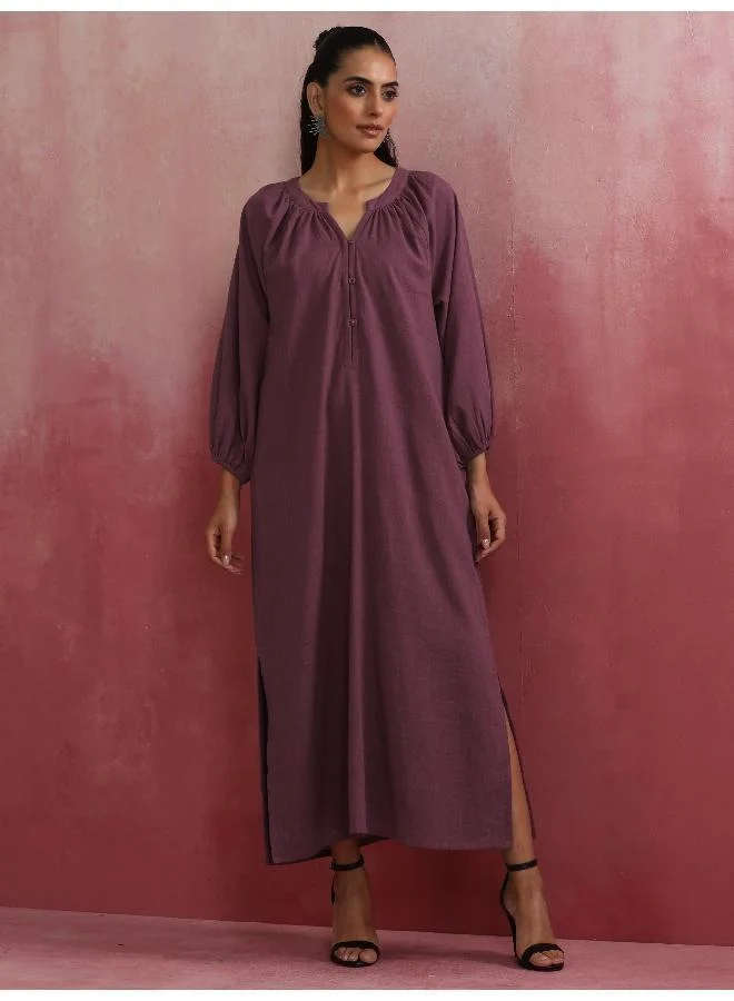 ترو برونز trueBrowns Light Purple Cotton Dobby Dress