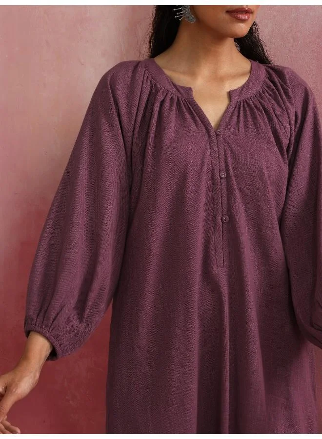 ترو برونز trueBrowns Light Purple Cotton Dobby Dress