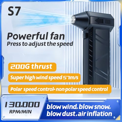 FAHKNS X3 High-Speed Air Duster, 130,000 RPM Brushless Motor Air Blaster, 4-Speed Adjustable Turbo Fan, 200g Super Wind Pressure Turbine Jet Blower - Image 2