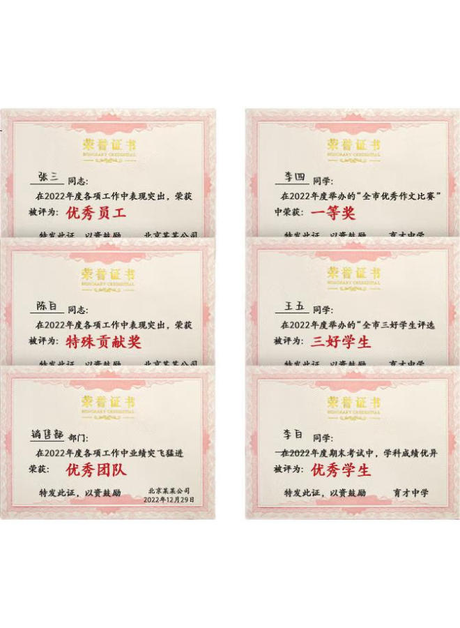 Kingdee (Kingdee) 10 Honor Certificate 12K Velvet Certificate Award Ceremony Used Bcbq501 With 15 Pages Of The Certificate Core. - Image 2