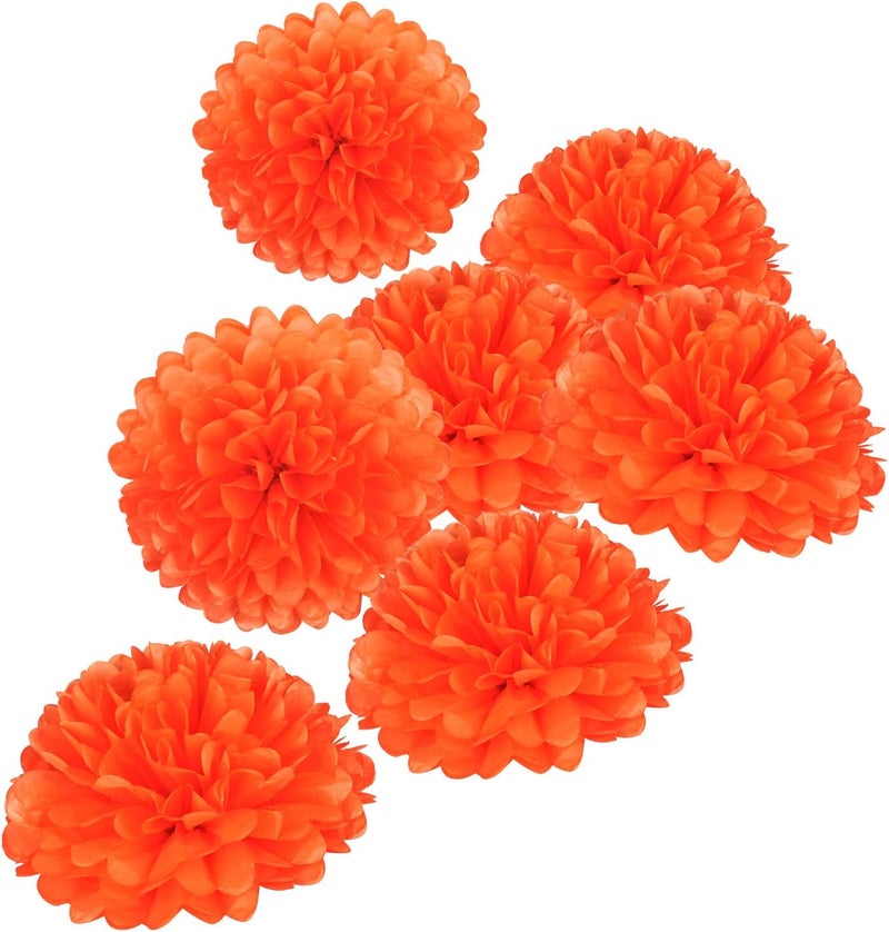 Misu 10" Orange Tissue Pom Poms DIY Tissue Paper Flowers for Birthday Wedding Baby Shower Tea Party Dessert Table Decoration, Pack of 18 - Image 1