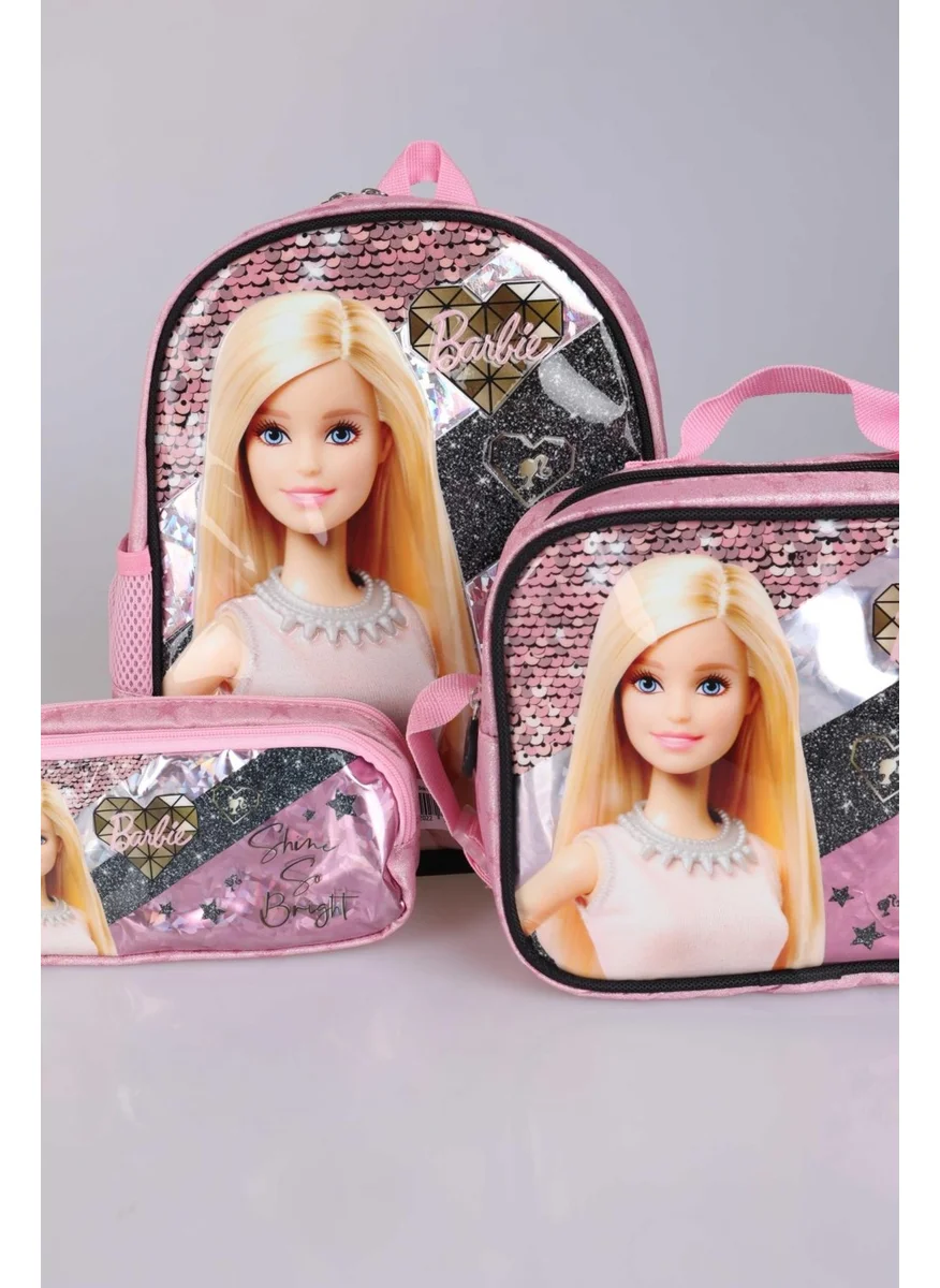 باربي Licensed Mysterious Glitter Collection Kindergarten, Pen and Lunchbox Set