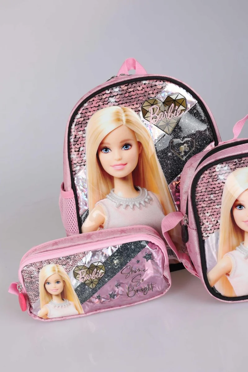 باربي Licensed Mysterious Glitter Collection Kindergarten, Pen and Lunchbox Set