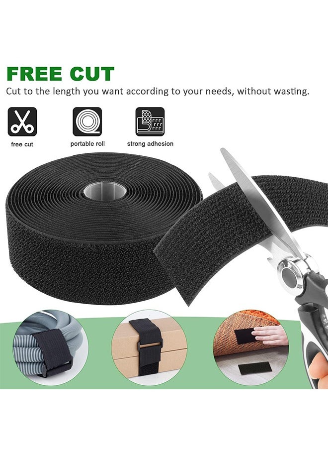 Peachjoy - Adjustable Cable Straps, Velcro Cable Ties, 2''*16.4ft Hook and Loop Straps with 20 Buckles, Free Cut Self Securing Strap, Reusable Nylon Securing Cord Ties for Cable Organiser Storage - Image 1