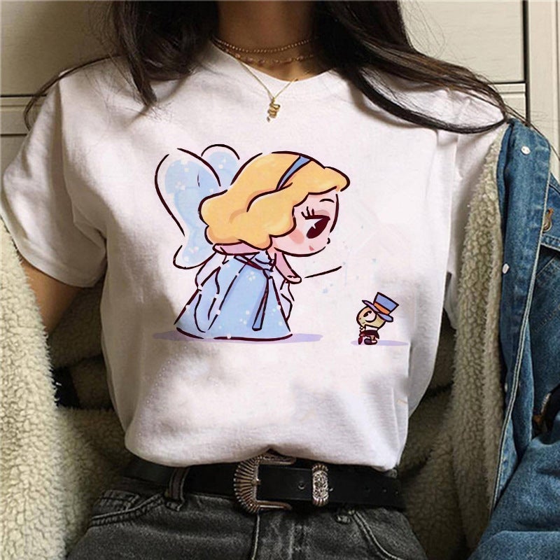 Explosions Y2K Sweet Princess T-Shirt Women'S Harajuku 90 S Mermaid Cute Cotton T-Shirt - Image 3