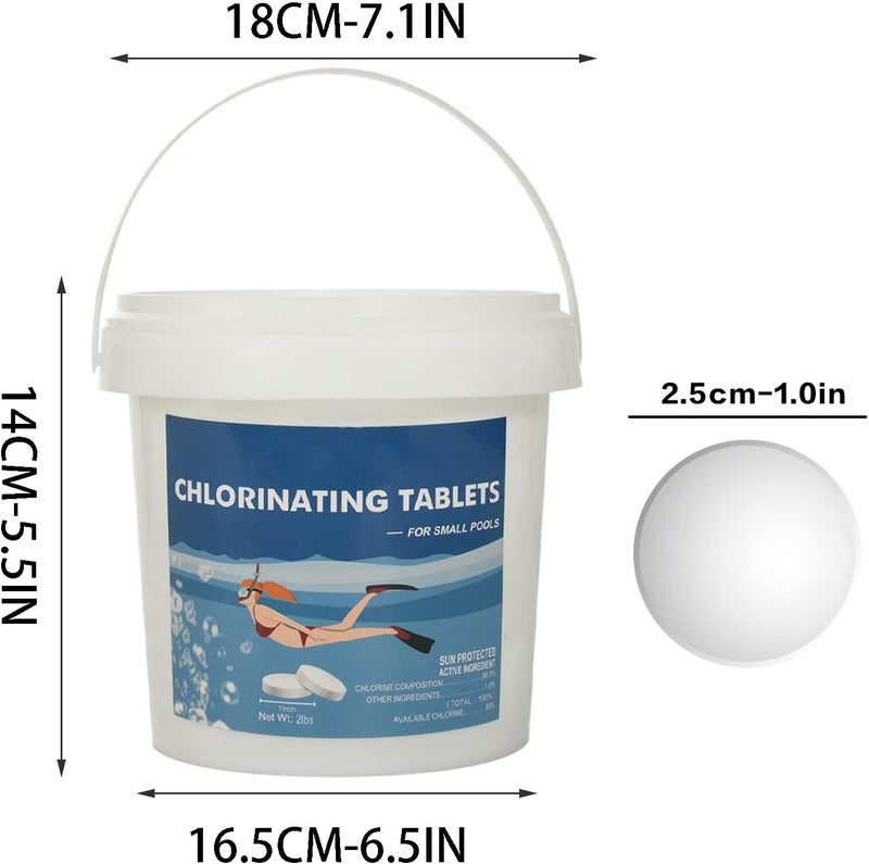 woobles 1 Inch Chlorine Tablets for Pool - 1lb 2lb Chlorine Tabs for Swimming Pool, Chlorinating Tablets Pools Spa Hot Tub (2lb) - Image 2