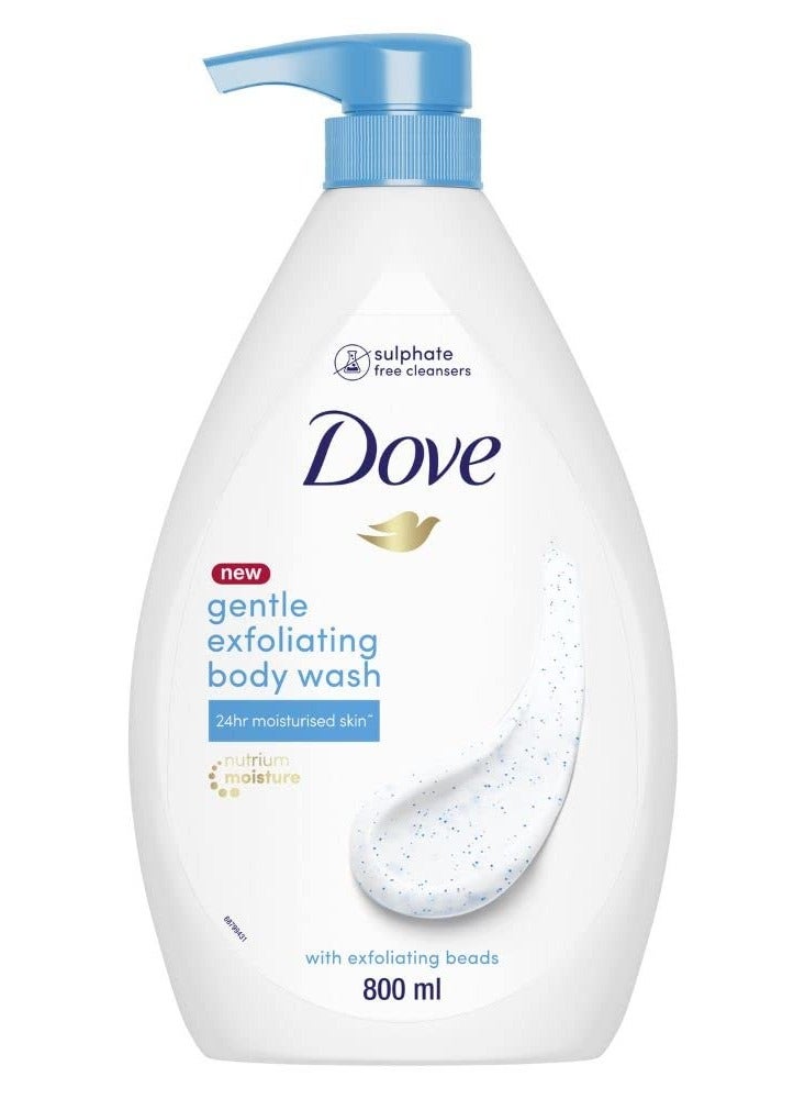 Dove Gentle Exfoliating Nourishing Body Wash 800 ml Moisturizing Body Wash For Softer Skin Dove Body Wash for Women and Men Body wash for dry skin