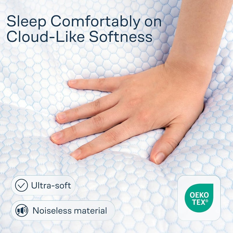 Niagara Sleep Solution Niagara Cooling Twin Mattress Topper - Pillow Top Mattress Cover Quilted Fitted Cooling Topper for Back Pain Deep Pocket Fits 20 Inches (39x75 Inches) - Image 3