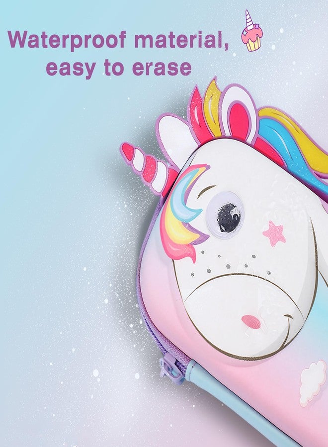 Ristpal Pencil Case for Girls Boys, Kids Cute Pencil Pouch, 3D EVA Large Capacity Pen Holder, School Supplies for Kids Back to School Gifts (Pink unicorn) - Image 4