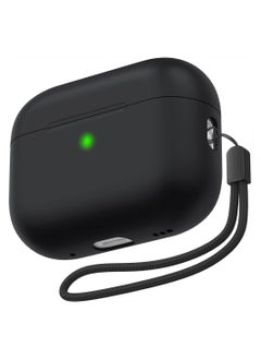 AirPods Pro 2 Case Cover 2022, Premium Silicone Case Cover with Lanyard Fully Protective with Front LED Visible (Black)