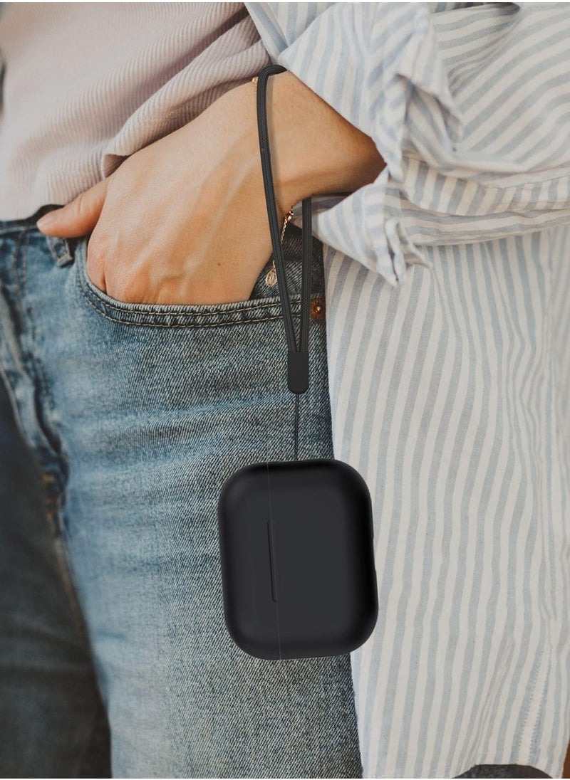 SYOSI - AirPods Pro 2 Case Cover 2022, Premium Silicone Case Cover with Lanyard Fully Protective with Front LED Visible (Black) - Image 1