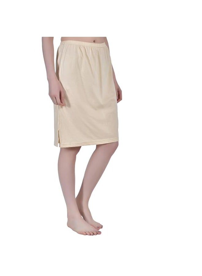 Aimly Women's Cotton Knee Length Skirt - Beige (Pack of 2) - Image 4