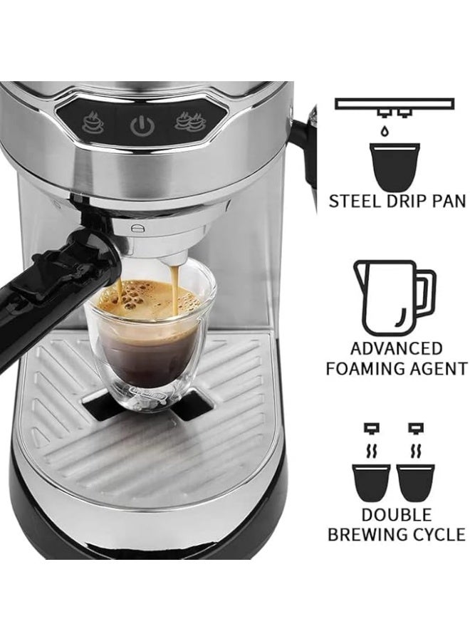 DSP Professional Espresso Milk Frother, 15 Bar, Stainless Steel, 1450 Watts, Black - Image 3