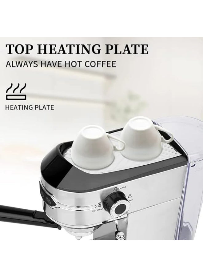 DSP Professional Espresso Milk Frother, 15 Bar, Stainless Steel, 1450 Watts, Black - Image 5