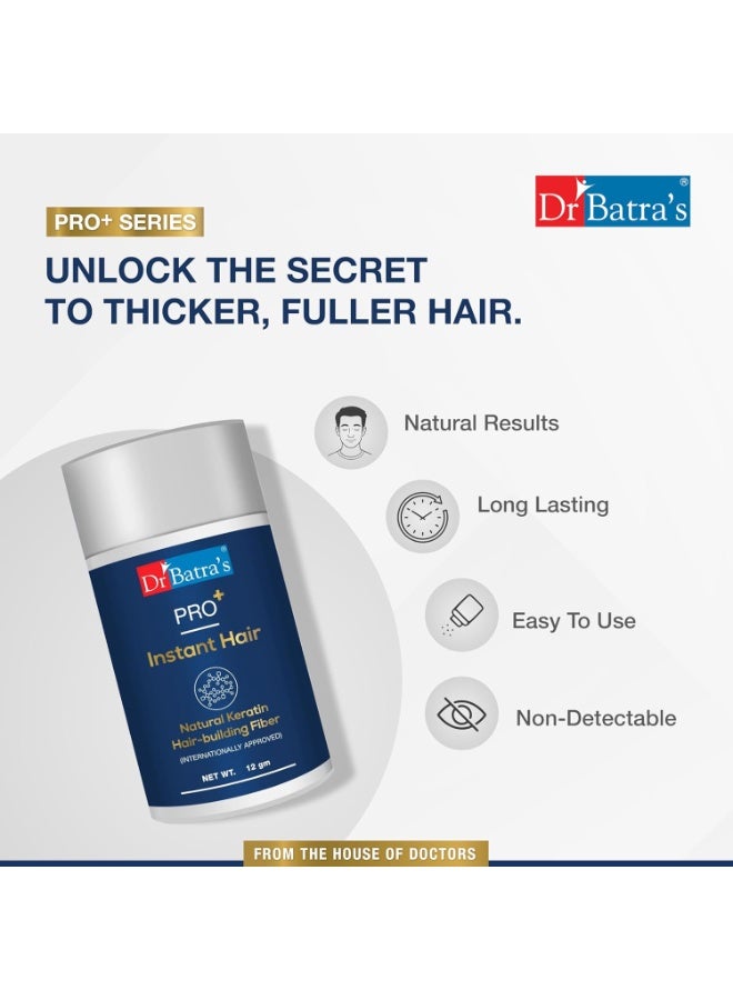 Dr Batra's Pro Instant Hair Natural Keratin Building Fibre Dark Brown with Pure Corn and Natural Fiber for Thick Hair, Covers Bald Spots, Suitable for Men and Women 12 g - Image 3