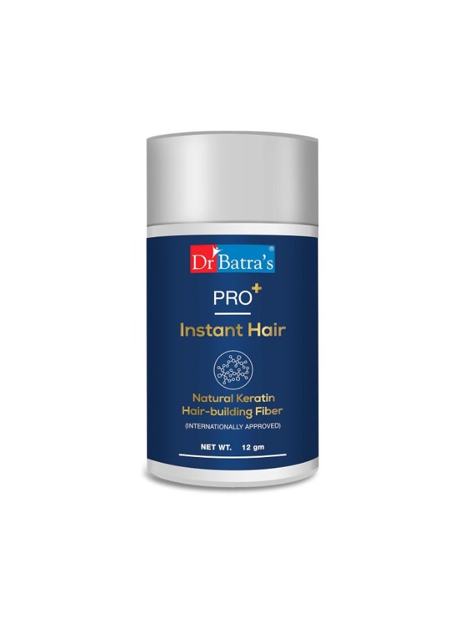 Dr Batra's Pro Instant Hair Natural Keratin Building Fibre Dark Brown with Pure Corn and Natural Fiber for Thick Hair, Covers Bald Spots, Suitable for Men and Women 12 g - Image 1