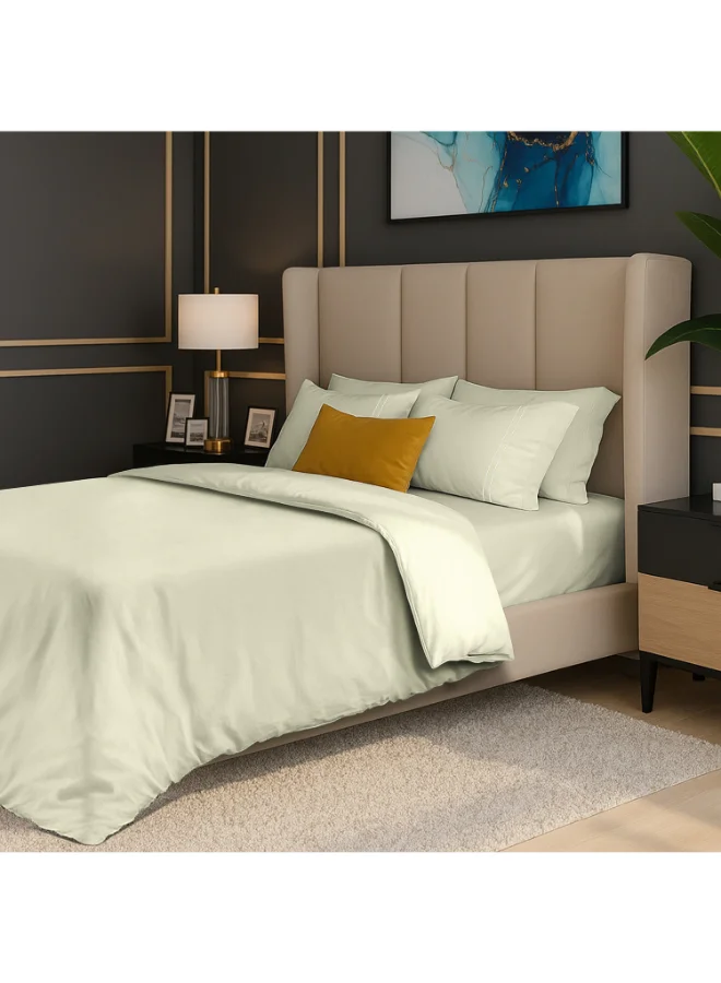 مالبيري ليفينج غطاء لحاف قطن % مقاس كينج  ×  سم لون عاجي