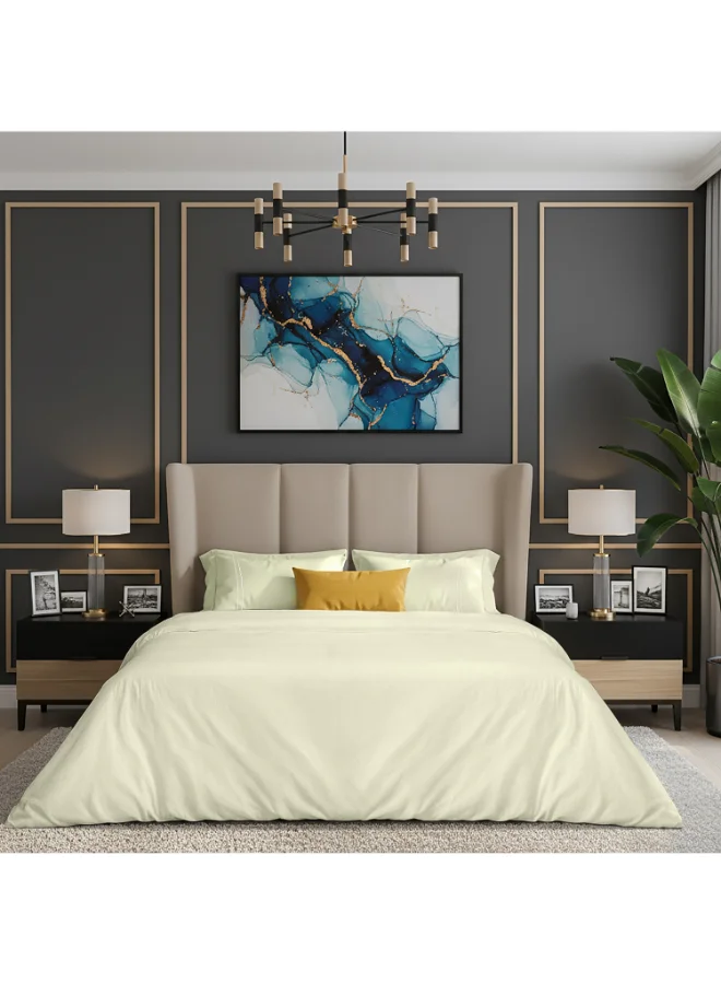 مالبيري ليفينج غطاء لحاف قطن % مقاس كينج  ×  سم لون عاجي