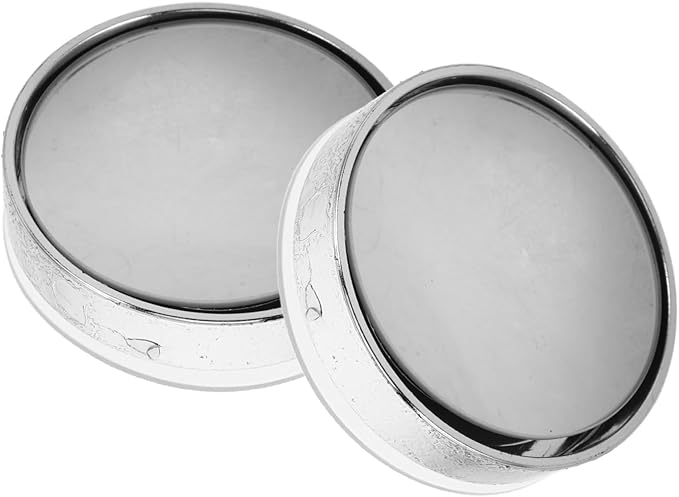 Silver Wide Angle Convex Rear View Auxiliary Mirrors Adjustable For Cars Suvs Trucks - Image 1