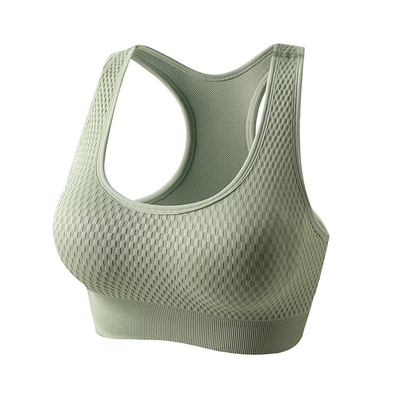 Women's Yoga Sports Bra – Breathable Quick-Drying Honeycomb Design, No Steel Ring - Image 1