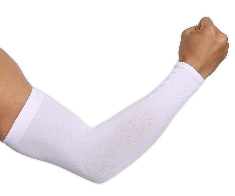 Play2fit Elbow Support Oudoor Sleeves , White -Set of 2 Pieces