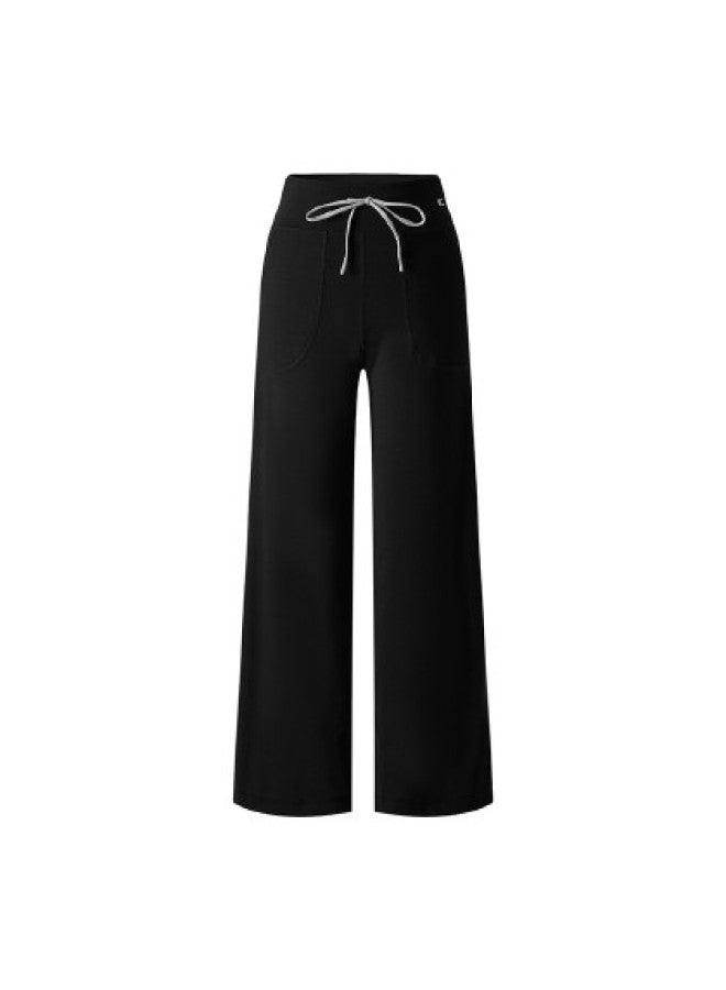 VVC Versatile Solid Color Drawstring Wide-Leg Pants, 2025 Autumn/Winter New Simple Style Women'S Trousers - Image 1