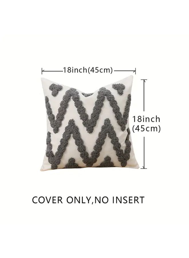 Boho Geometric Pillow Cover Grey Ovals Pattern 17 72 Inch Zipper Closure - Image 5