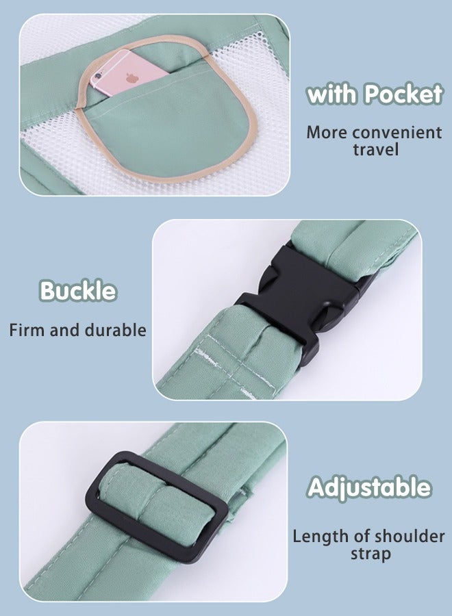 Sharpdo Ergonomic Baby Carrier with Pocket, Double Layer Mesh Baby Sling for Newborn, Infant, Toddler, Baby Strap for all Seasons, Green - Image 5
